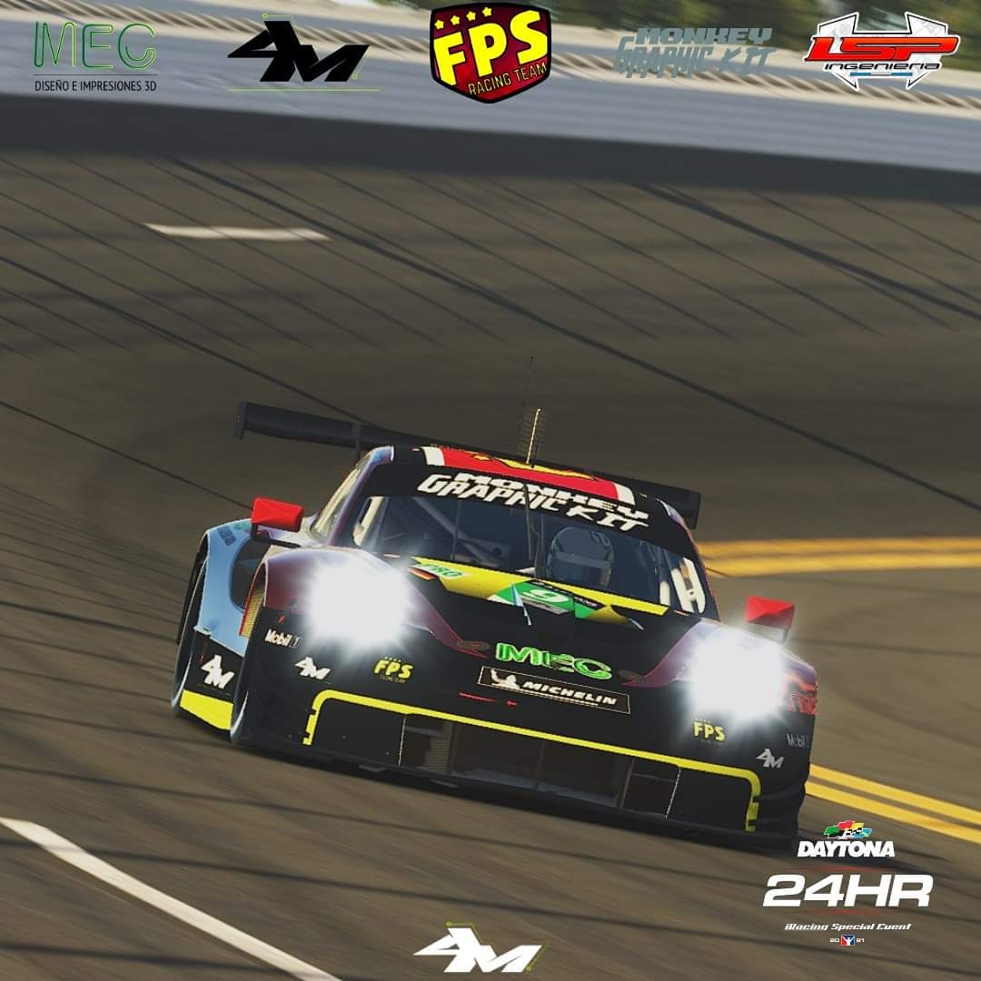 A falta de 3 horas y media estamos 5tos. En estrategias diferentes con 4to y 6to, 25 segundos delante del 6to y 10 segundos detrás del 4to.

Vamos por ese 4to lugar!!!

#iRacingDaytona24
#VamosFPS