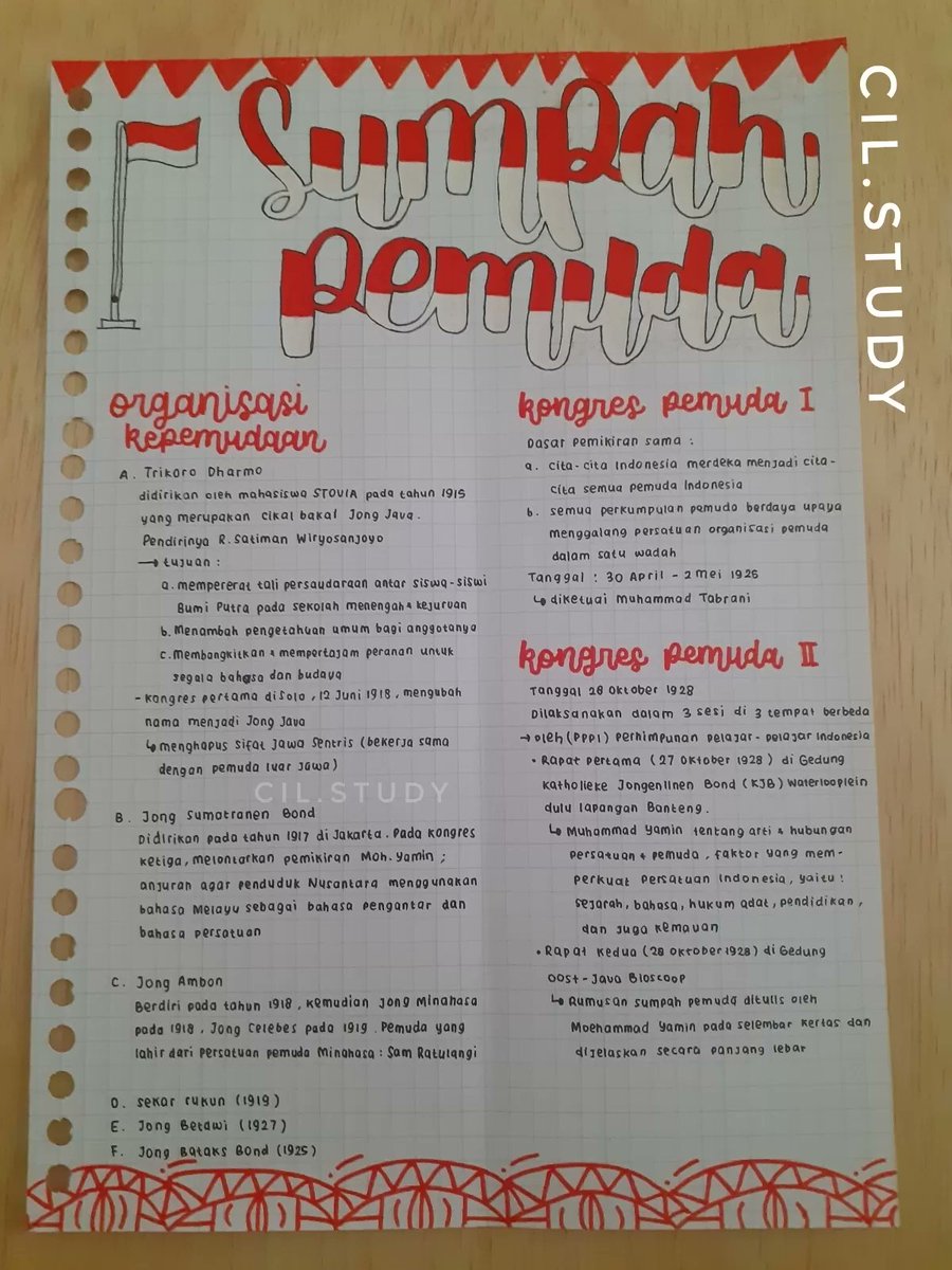 clearnote_id's tweet image. 🇮🇩 PKN KELAS 8: SUMPAH PEMUDA 🇮🇩

🌟 Catatan ziztudy
clearnotebooks.com/id/notebooks/1…

🌟 Catatan cil.study

#studygram #rangkuman #sumpahpemuda