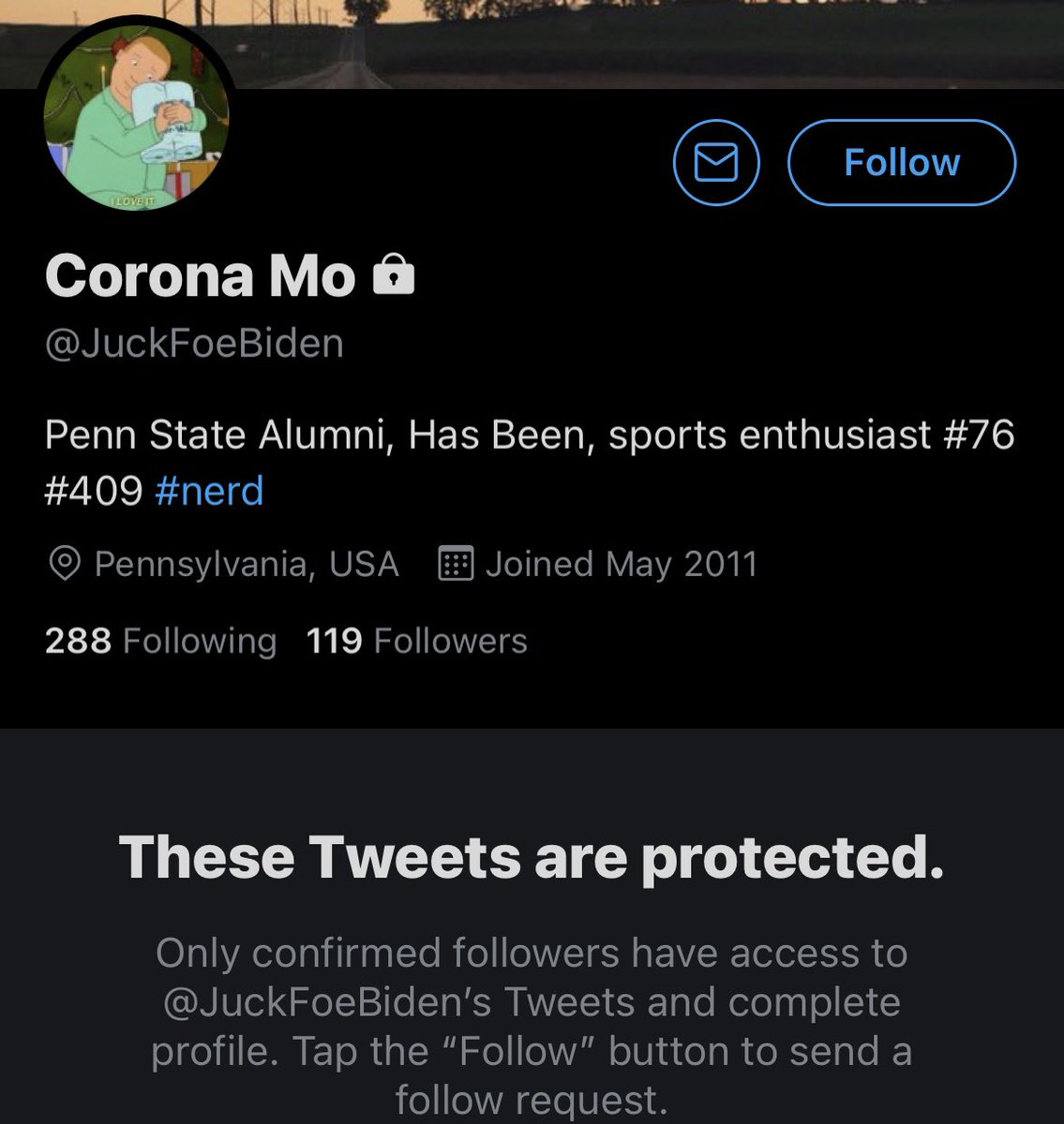 Stay out of my DMs, folks. Don’t be like  @juckfoebiden.