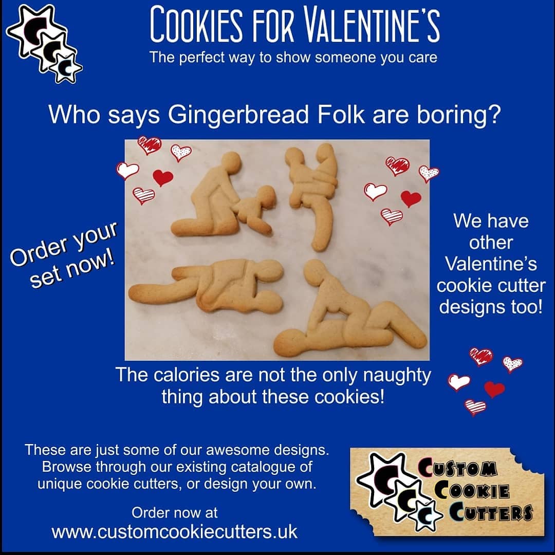 OwnCookies's tweet image. Just in time for Valentines day! We have a brand new range of cookie cutters especially for that special person in your life. Order now from customcookiecutters.uk
#cookies #valentines #compromisingposition