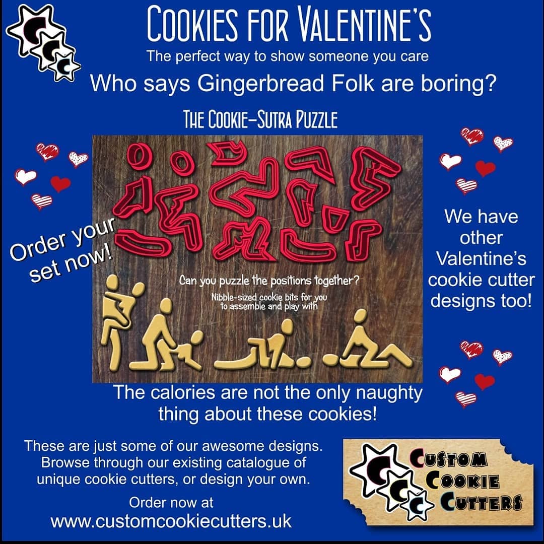 OwnCookies's tweet image. Just in time for Valentines day! We have a brand new range of cookie cutters especially for that special person in your life. Order now from customcookiecutters.uk
#cookies #valentines #compromisingposition