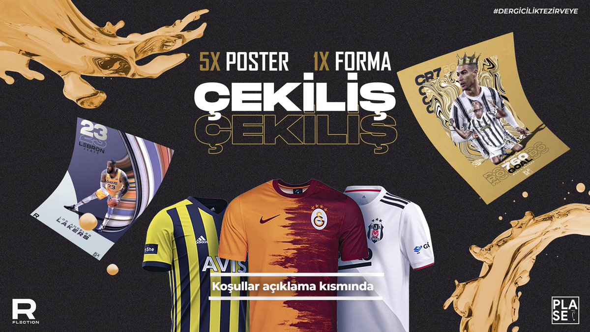 Plase Dergi (@plasedergi) on Twitter photo 🎉EFSANE ÇEKİLİŞ
🎁1 kişiye tuttuğu takımın yeni sezon formasını,
🎁5 kişiye de birer adet spor temalı özel tasarım poster hediye ediyoruz.
Çekilişe katılmak için yapmanız gerekenler:
✅Bu tweeti RT’lemek ve
✅<a href="/plasedergi/">Plase Dergi</a>’yi takip etmek
#Çekiliş sonucu 👉🏻 31 Ocak 🎉EFSANE ÇEKİLİŞ
🎁1 kişiye tuttuğu takımın yeni sezon formasını,
🎁5 kişiye de birer adet spor temalı özel tasarım poster hediye ediyoruz.
Çekilişe katılmak için yapmanız gerekenler:
✅Bu tweeti RT’lemek ve
✅<a href="/plasedergi/">Plase Dergi</a>’yi takip etmek
#Çekiliş sonucu 👉🏻 31 Ocak