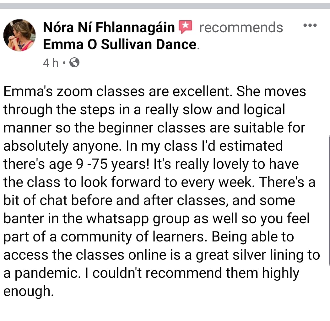 yourconnemara's tweet image. Getting really positive feedback on my #zoomnós online dance classes. Providing a posotive space for dancers to connect during lockdown and bringing a little bit of #connemara  to students wherever they are in the world is an amazing feeling.#onlinedanceclass #StayConnected