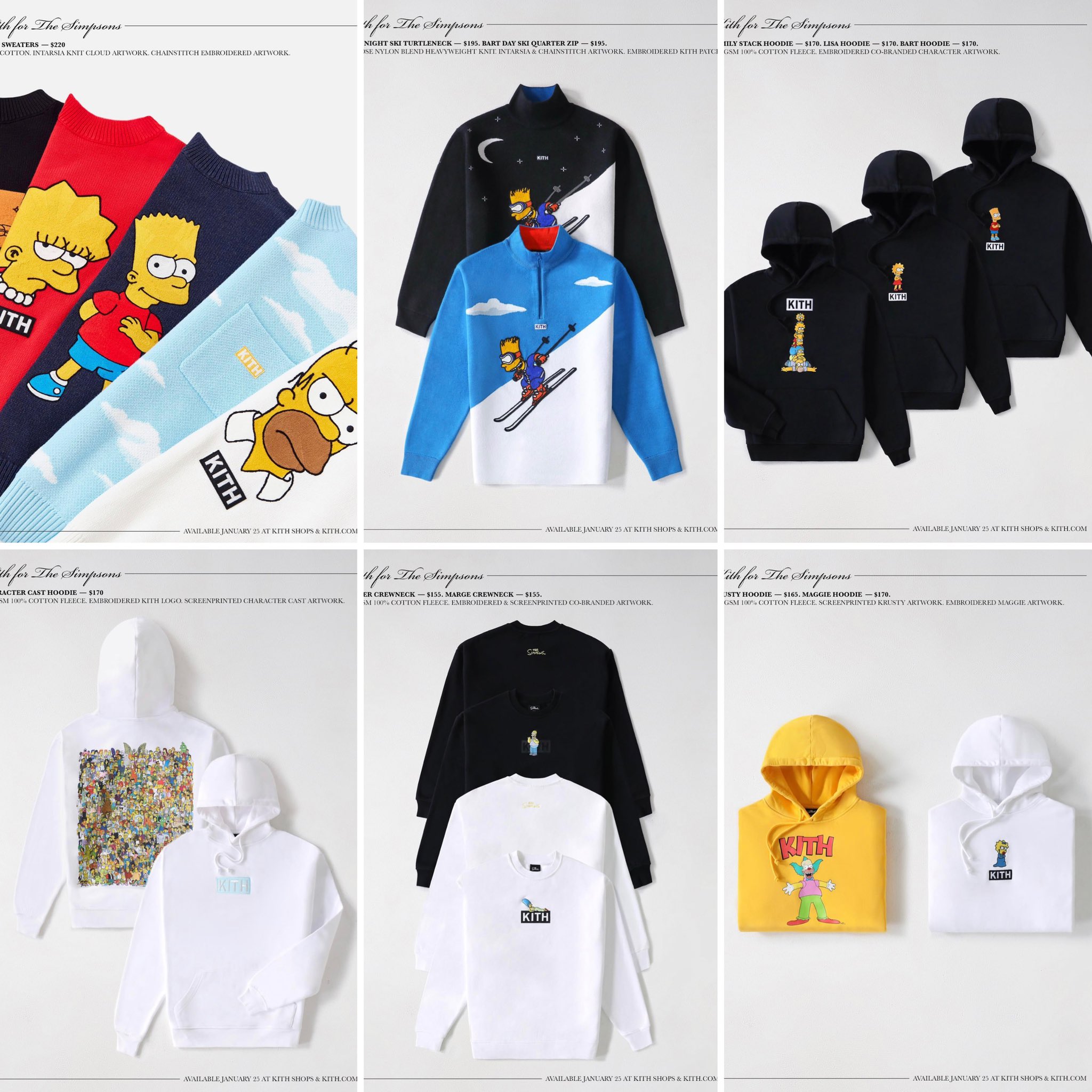 KITH SIMPSONS CHARACTER CAST HOODIE