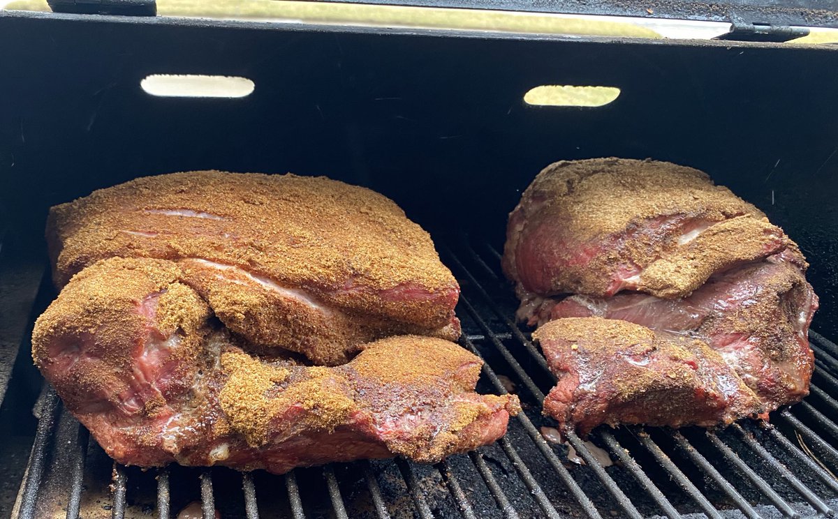 YnotPunkTony's tweet photo. Up early on #ChiefsKingdom Game Day because “I like #PigButts and I cannot lie You other grillers can’t deny” Come knock the door around four (masks required) https://t.co/K7qutSuOxs