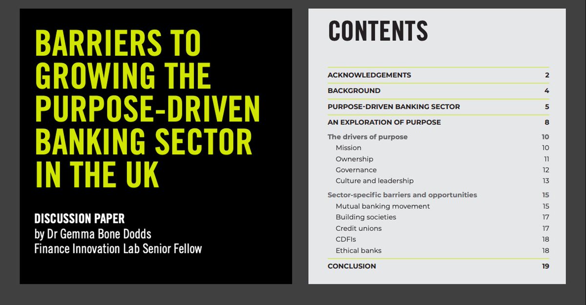 For anyone who cares about the future of UK banks that give a damn, this is smart and snappy summary of the scene - and what's stopping it from taking off. Kudos to @GemmaLouiseBon1 and the team <a href="/TheFinanceLab/">Finance Innovation Lab</a> financeinnovationlab.org/wp-content/upl…