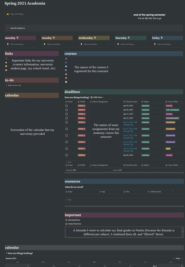 NotionBoost's tweet image. Spring 2021 Semester Notion Set-up

#notion #notiondashboard #notionboost

(credits: u/princessnacho)