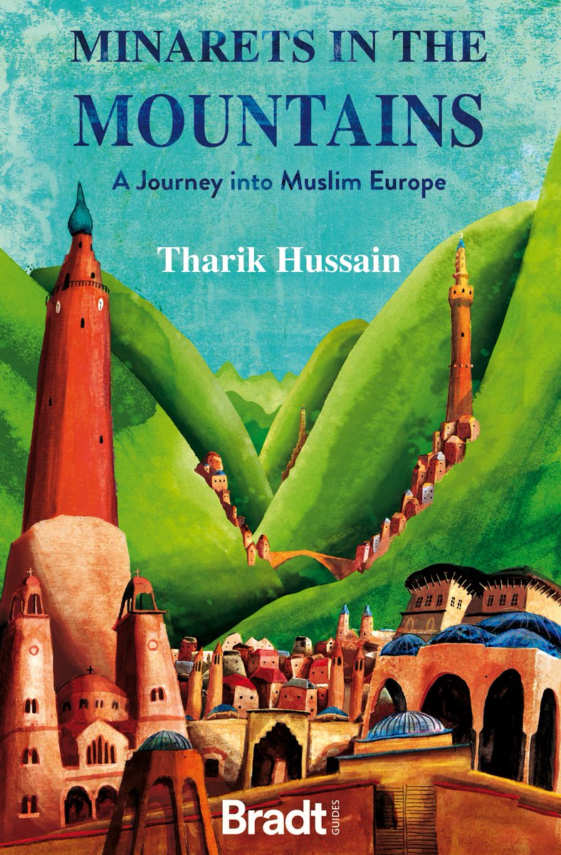 We're so excited to share this new cover with you! Introducing Minarets in the Mountains, a wonderful new book by <a href="/_TharikHussain/">Tharik Hussain</a> about his journey around Muslim Europe. 

The gorgeous illustration is by the fabulous <a href="/odillustration/">Ollie Davis Illustration</a>, and we absolutely love it!