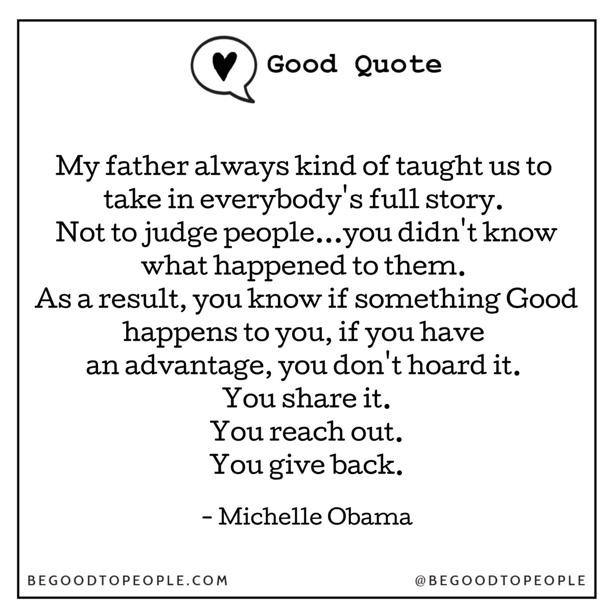 begoodtopeople's tweet photo. Sunday reminder: always take in the full story. Don't be quick to judge. 🖤

#BGTP #begoodtopeople #spreadthegood #gooddoer #theoriginalkindnesscompany #since2008 https://t.co/6iSWVA0tfp