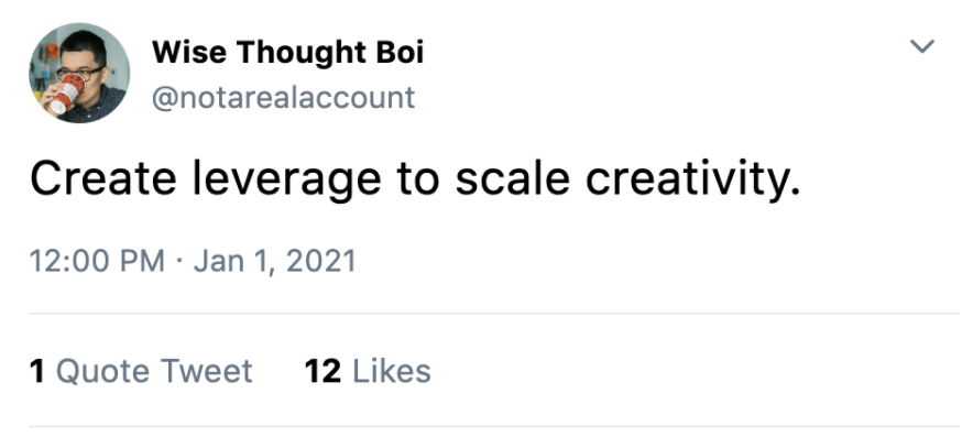 4/ Parroting Naval.Every day, thousands of people decide that the highest-leverage thing they could be doing is tweeting about leverage.Please *leverage* your common sense instead; regurgitating other people's ideas verbatim is low-impact.