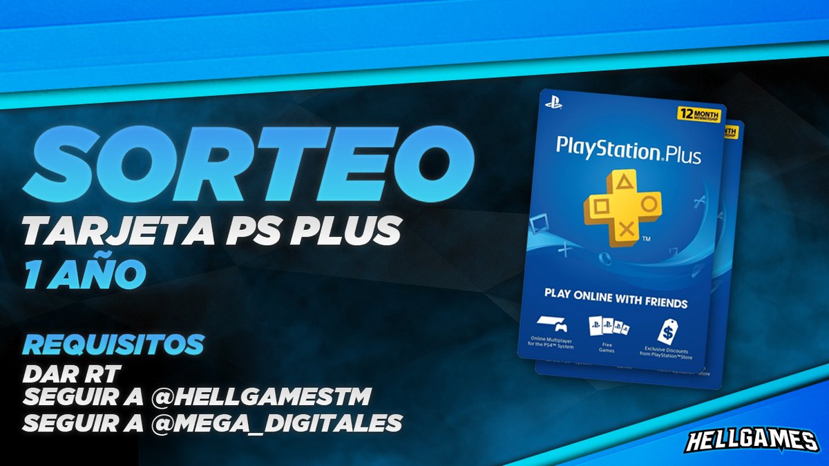 HellGames_es's tweet image. 🔥 ¡#SORTEO DE PLAYSTATION PLUS! 🎁🔥

REQUISITOS PARA PARTICIPAR:
• Dar RT 🔁
• Seguir a @HellGamesTM
• Seguir a @MEGA_Digitales
 
Finaliza el 31/01 ⌛️

¡SUERTE! 🍀