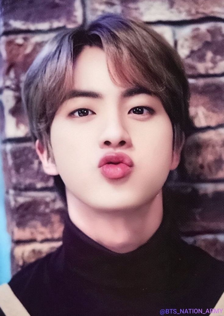 Jin with black hair and pouty lips does something to me...