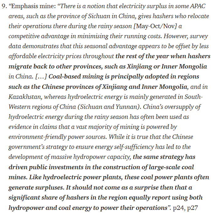 Many ppl still believe mining is 'mostly powered by renewables / surplus hydro-power in Sichuan". This is simply not true. Misleading propaganda from crypto-lobby. It's tobacco all over again. imgs:Sep2020, Apr2020 https://cbeci.org/mining_map pp24-27 https://www.jbs.cam.ac.uk/faculty-research/centres/alternative-finance/publications/3rd-global-cryptoasset-benchmarking-study