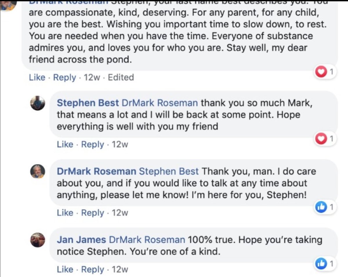 Despite his arrest in April 2018, Jan James of Parental Alienation UK offered Stephen Best her unswerving support, assuring him: “Hope you’re taking notice Stephen. You’re one of a kind.”