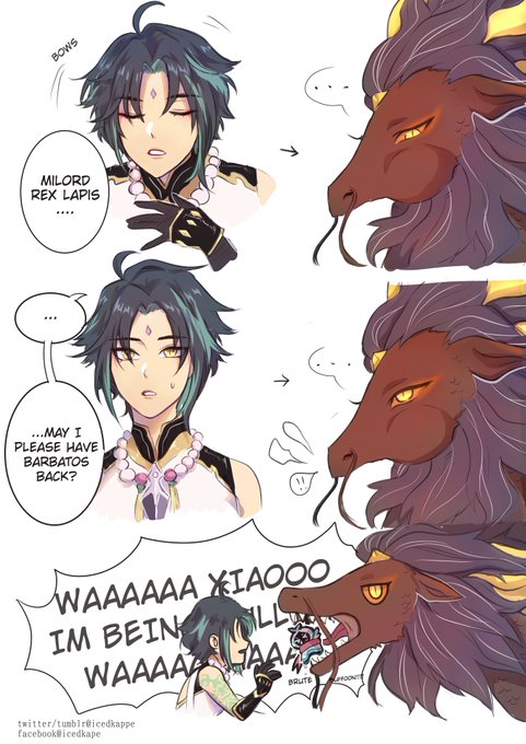 xiao: sir please stop eating my bf whole hes crying
#GenshinImpact #xiao #venti #xiaoven #Zhongli 