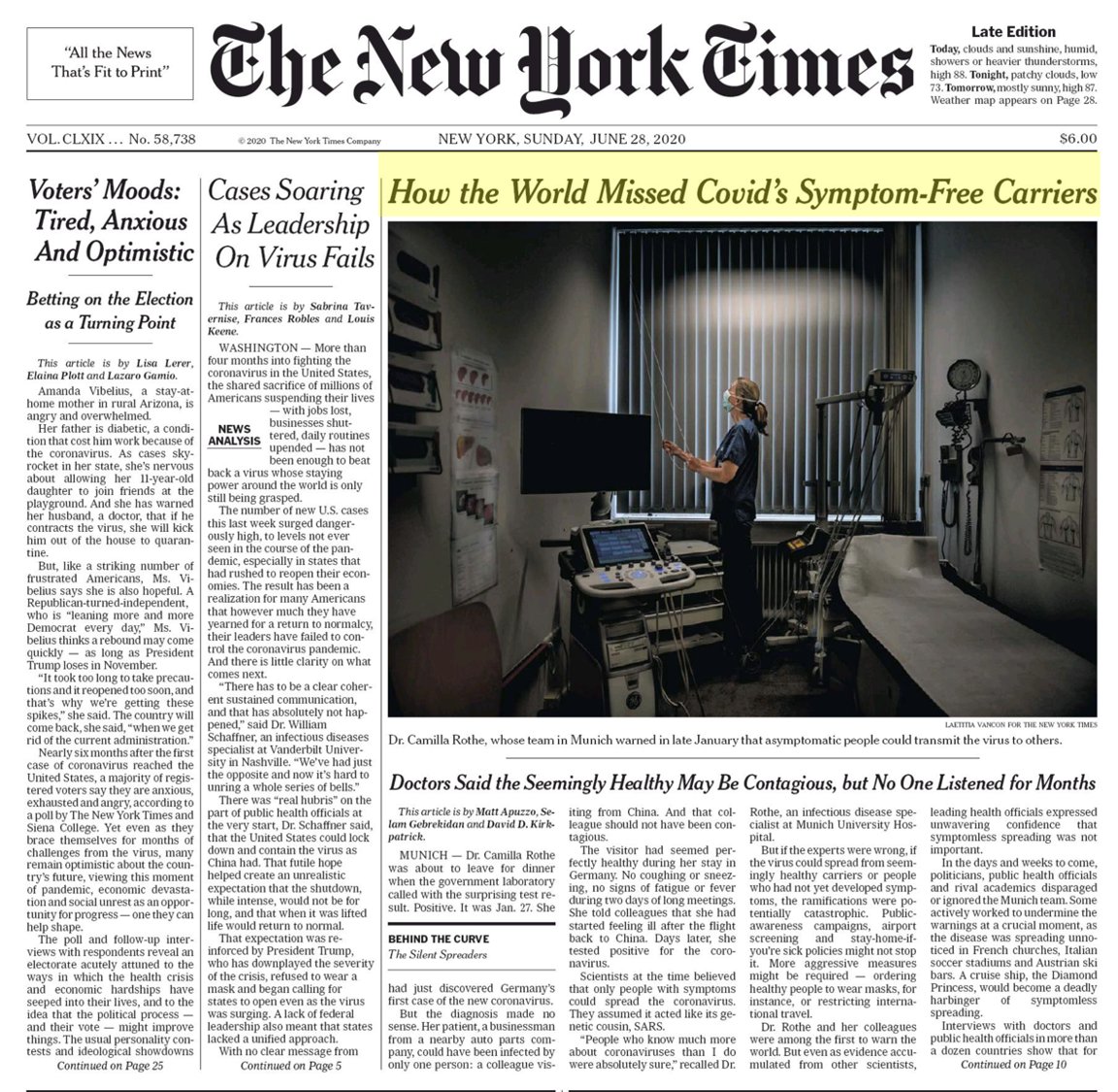 9. The front page  @nytimes in late June