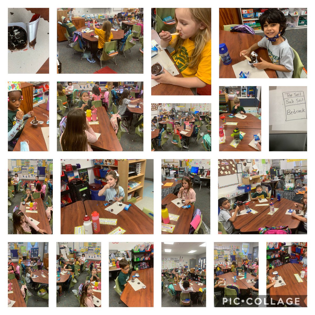 FionaSetna's tweet photo. WCE Kinder Students Eating Dirt. Learning the layers of dirt.                        #wcerangers #wce #wcekinderteachersetna https://t.co/Etb6qCpmj6