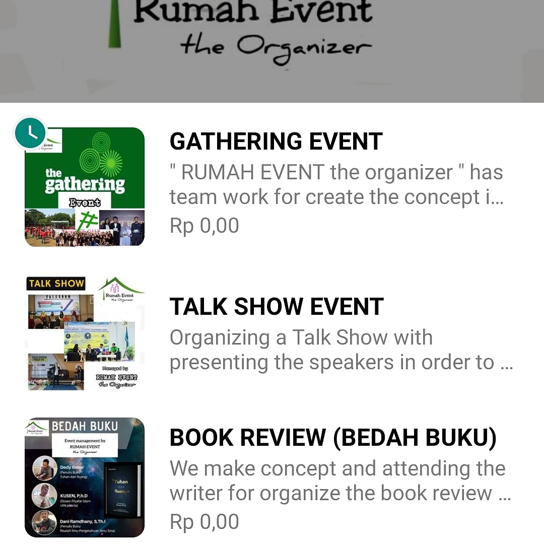 RUMAH EVENT 
the Organizer 

Serving and provide concep idea
All your Event request

See the Catalog 
Click below
wa.me/c/6281284295321