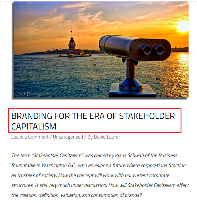 The "new social contract" will be sold via the global rebranding of capitalism.  #StakeholderCapitalism is the branded concept of a capitalism w/  #Purpose. "CEOs [] are rightfully concerned about the increasing fragility [] & the threat to capitalism..."  #BRT  #Imperative21