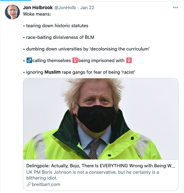 Here's Holbrook's definition of 'woke' > 9/