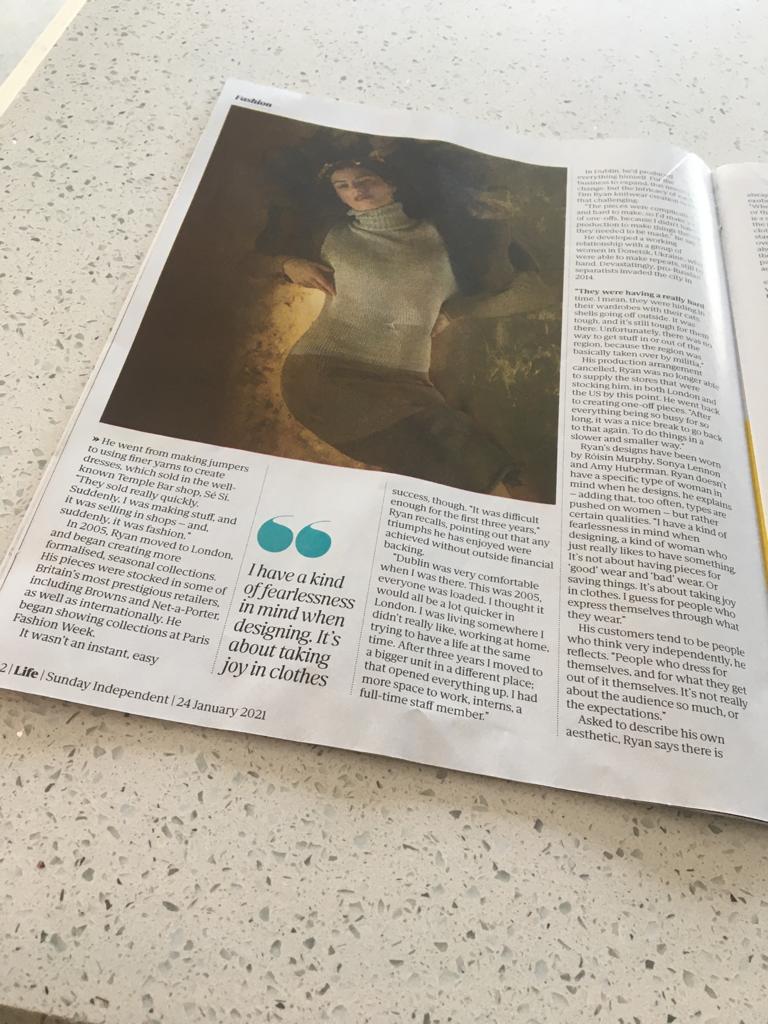 Lsad Pa Twitter Great Article On Tim Ryan Knitwear Designer In The Sunday Indo Studied Sculpture In Lsad As I Kind Of Felt Like I Knew About It Fashion Already Granted I