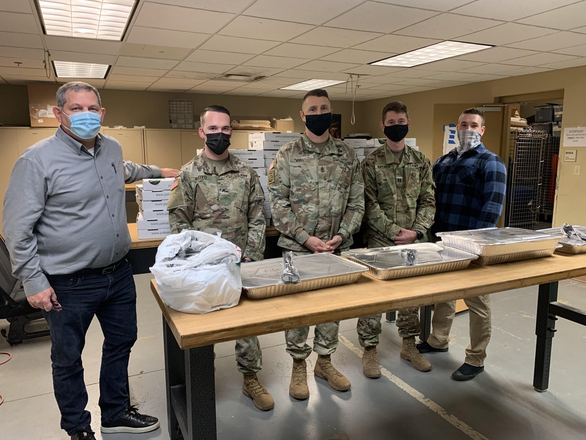 GovLarryHogan's tweet photo. I want to sincerely thank @pizzapaisanos and @TheMilFamily for partnering to provide nearly ten thousand slices of pizza to feed members of the @MDNG, law enforcement, and first responders in the National Capital Region, including those supporting the inauguration. https://t.co/BjvrtjVaka