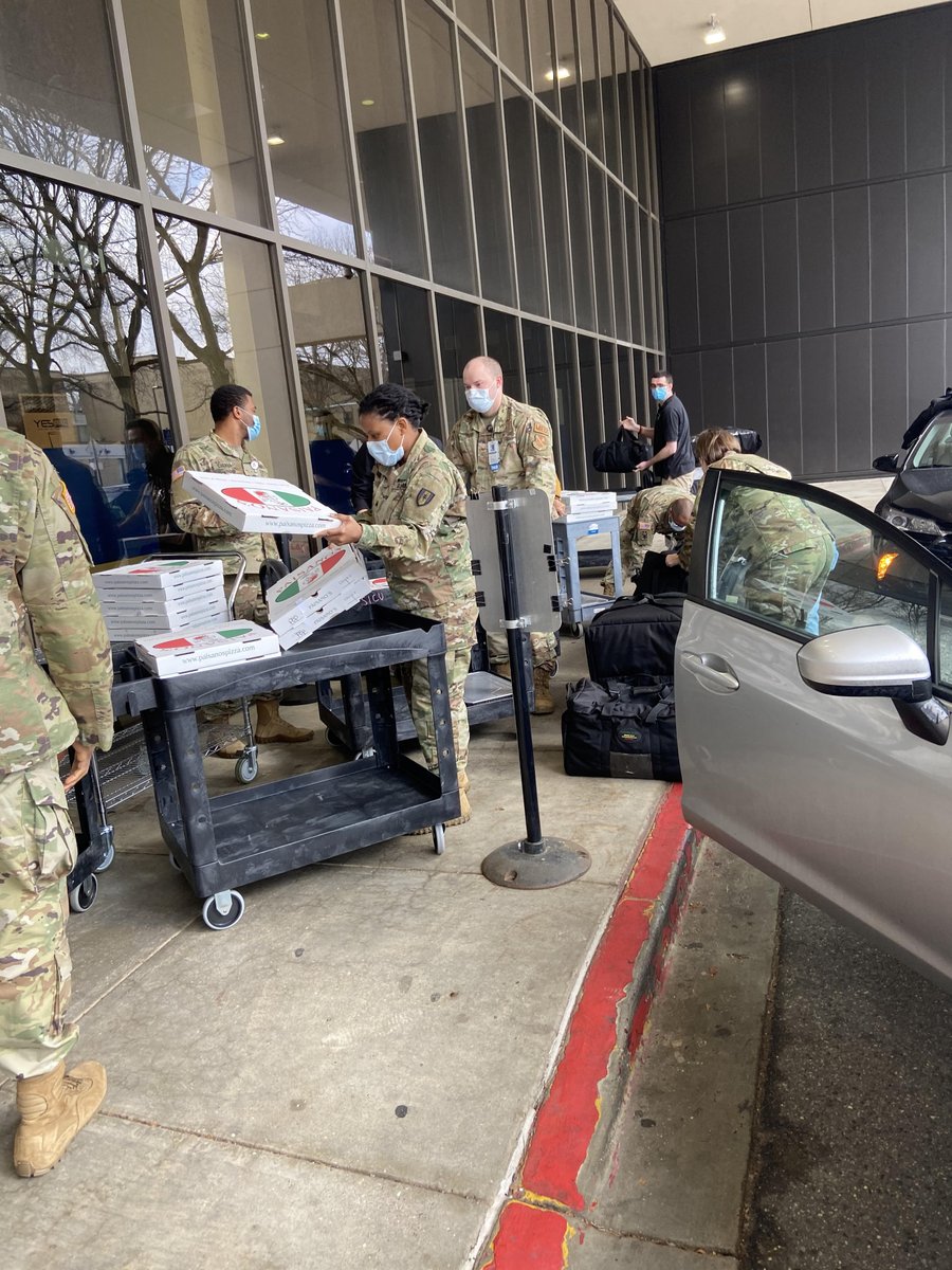 GovLarryHogan's tweet photo. I want to sincerely thank @pizzapaisanos and @TheMilFamily for partnering to provide nearly ten thousand slices of pizza to feed members of the @MDNG, law enforcement, and first responders in the National Capital Region, including those supporting the inauguration. https://t.co/BjvrtjVaka