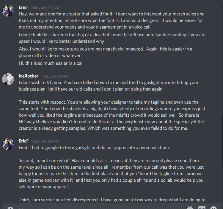 FASTFORWARD  A shaker image was sent to me. same words and extremely same font used in part. All with the lovely tag GS under it. I was livid. Not even half a year. I immediately sent Eric a message. "not a big deal" pulling from a brand from a former "partner" 10/