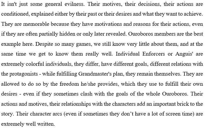 »»————-　Ingeniously written antagonists　————-««