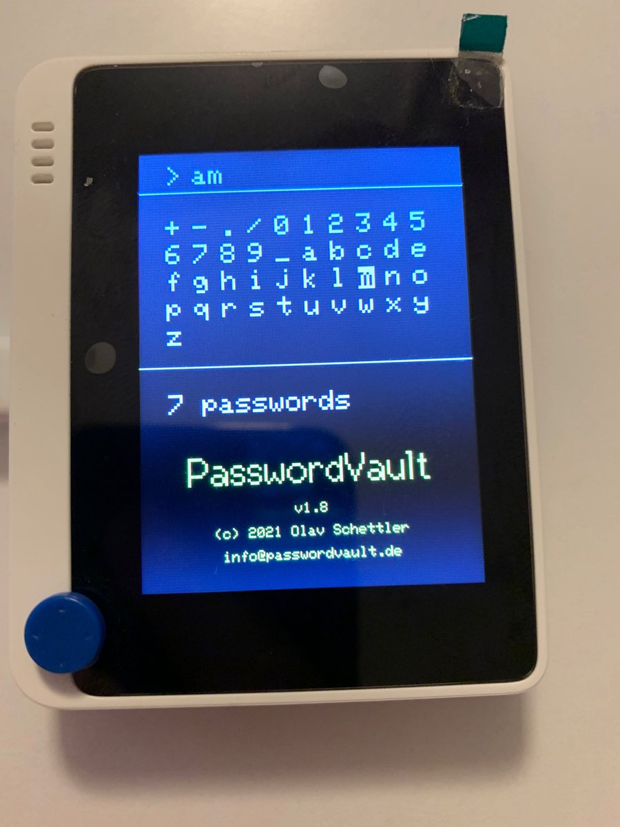 codekulturbonn's tweet photo. #PasswordVault 1.10 is out. It is super easy to install to your #wioterminal. Just drop the release file https://t.co/cfA5ID4Y4h to the Arduino drive and start managing your passwords securely on this cute device https://t.co/YW50CcIlpx