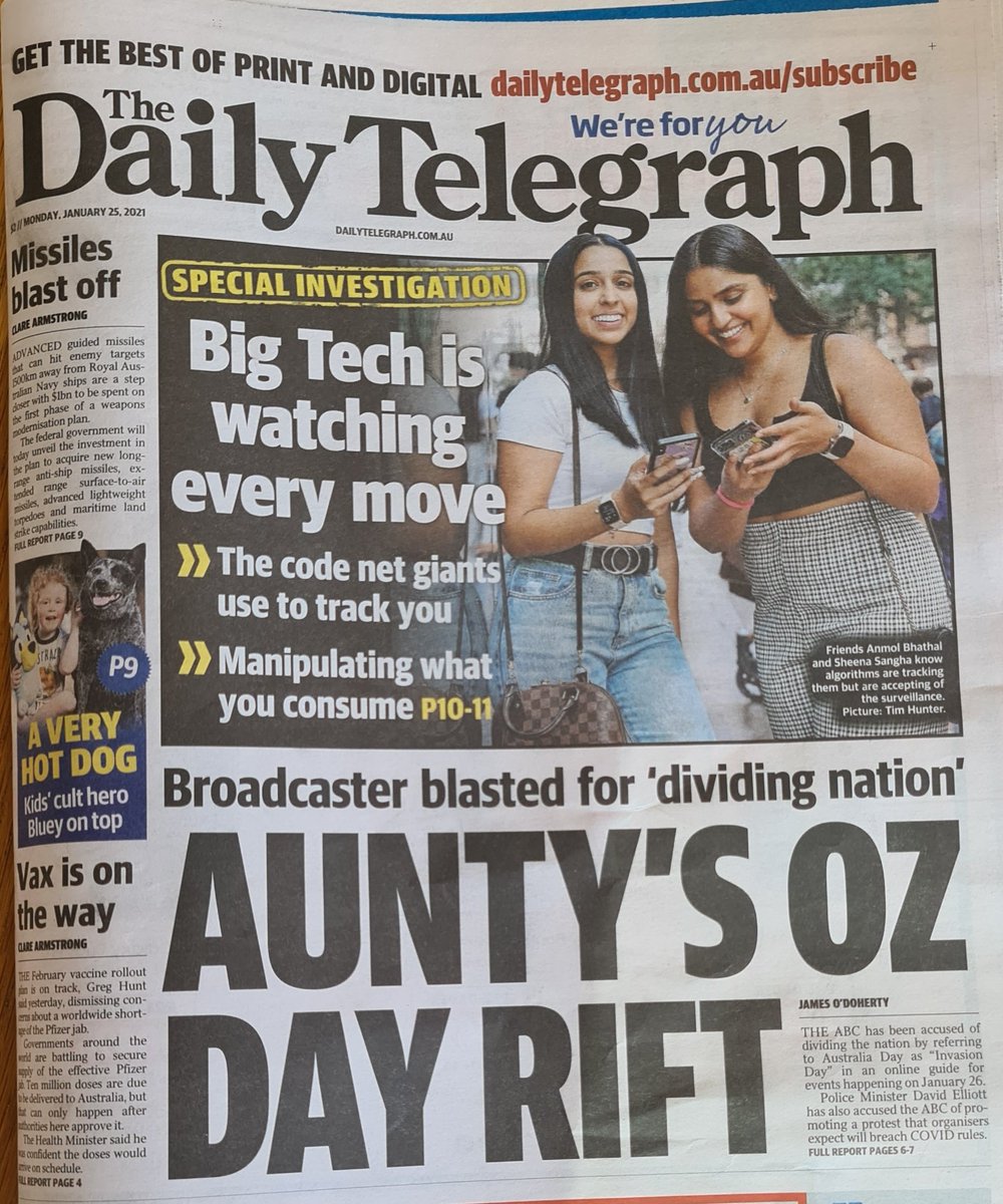 Just an update, looks like this is a concerted campaign by News Corp. Today's DT...