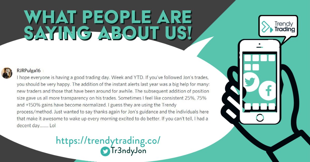 Tr3ndyJon's tweet photo. Come be a part of #TrendyTrading and learn a cutting edge proprietary process. Lets normalize consistent profits ! #allwaysimproving #learntotrade #DayTrading #investingtips This is your chance!! 

A Limited Time Use Promocode: TestDrive For 50% Off
https://t.co/yZfqU2J1zc https://t.co/Mwi5O1d6gk