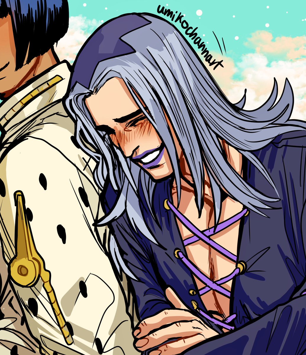 umikochannart's tweet photo. Rare smiling and shy Abba 😳 #JojosBizarreAdventure https://t.co/al3biTdhMJ