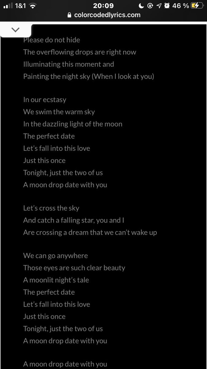 many of their lyrics (especially the solo ones) are a big comfort of mine.their songs feel like warm hugthese are the lyrics from moon drop https://open.spotify.com/track/1LjrLiz490ZInhvmCbVel8?si=_mloIaTdTbyxgox14rFPuQ