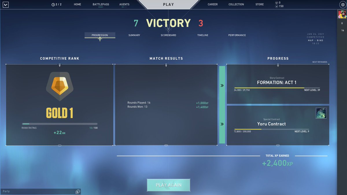 FINALLY reached G1!!!!!!!!! No one except RIOT will know how I reached there. THis new ranking system is useless; Noobs like me reached G1. nice..... @RanganRaychowd1 <a href="/riotgames/">Riot Games</a> <a href="/PlayVALORANT/">VALORANT</a> @playvalorantsa <a href="/narendramodi/">Narendra Modi</a> <a href="/PMOIndia/">PMO India</a> <a href="/Mortal04907880/">🇮🇳 Mortal 🇮🇳</a>