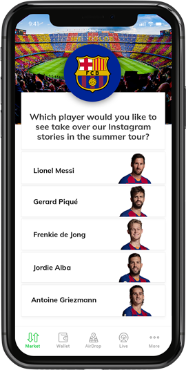  Ces Tokens vous octroient un pouvoir de décision sur votre club. Ainsi vous disposerez d’un droit de vote vous permettant par exemple de choisir la couleur du futur maillot third, le nouvel écusson de votre club ou bien la musique pour célébrer les buts de votre équipe. 7/14