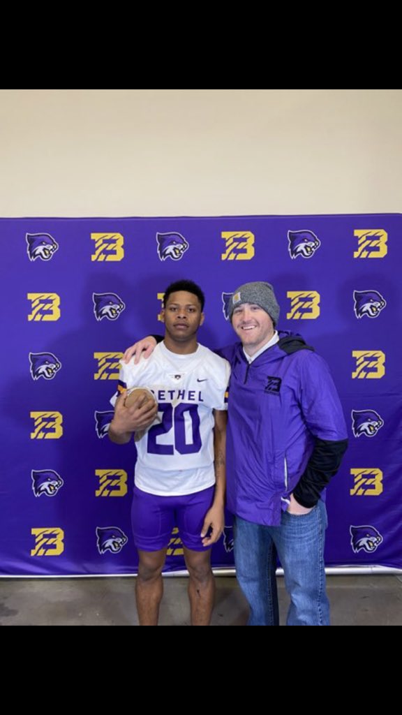 After a great visit I’m blessed to receive my 2nd official offer from <a href="/BU_FootballTN/">Bethel University Football (TN)</a> 💜💛 #AGTG