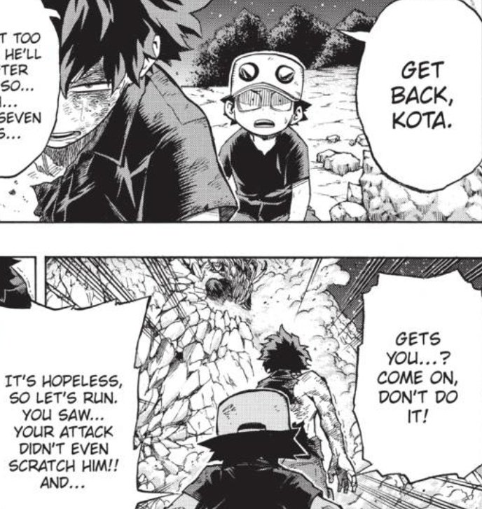 Deku is usually selfless in alot of the fights he's in. Wanting to help/save the other person or someone else, without thinking about what he's doing to himself