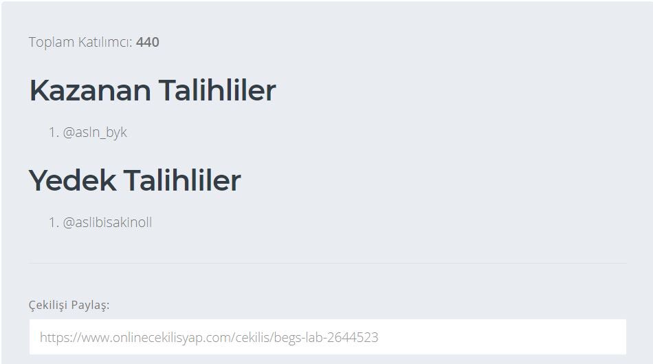 begslab's tweet photo. Çekilişimiz açıklandıı 🥳🥳

440 katılımın arasından şanslı takipçimiz: @asln_byk 

Tebrikleerrrr 🎉🎉

Kazanan talihlimize ulaşamadığımız takdirde kazanan yedek talihlimiz @aslibisakinoll olacaktır 🌸 https://t.co/fUCcLLWTra