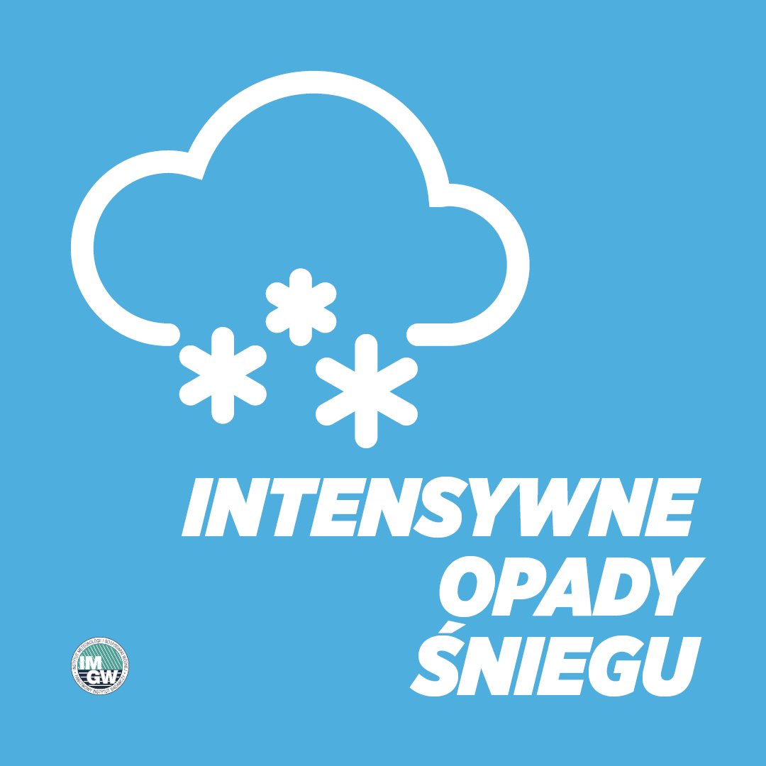IMGWmeteo's tweet photo. ⚠️IMGW-PIB wydało nowe #ostrzeżenia meteo
➡️na intensywne opady śniegu
1° dla woj. warmińsko-mazurskiego, podlaskiego (przyrost pokrywy śnieżnej do 20cm)
2° dla woj. podlaskiego (przyrost pokrywy śnieżnej do 30cm)
➡️na oblodzenie
1° dla woj. wielkopolskiego, łódzkiego, lubuskiego https://t.co/e8DxITZO8T
