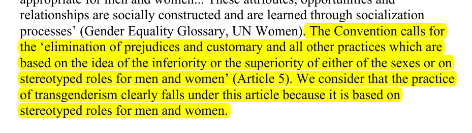 I just want to point this one out very clearly:Women's Human Rights Campaign want the full legal abolition of "transgenderism", including any legal support for it.This has been asserted widely about their Women's Declaration, but it's extremely clear. https://committees.parliament.uk/writtenevidence/17510/pdf/