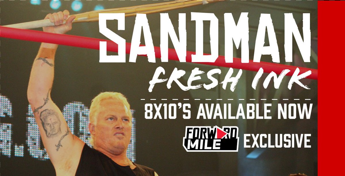 🚨We’ve got Freshly Ink Sandman 8x10’s ready to ship! 

👉Go to Forwardmile.co/sandman to shop on our website or contact us here on Twitter for more information! 

#ECW #WWE #Autographs