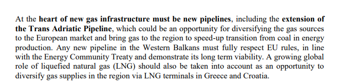 The EU is however still promoting the build out of fossil infrastructure - e.g. in the recent  #GreenDeal for the Western Balkans or by support for a whole new producing region in the EastMed.This significantly reduces the EU's future geopolitical space. Time for a rethink.