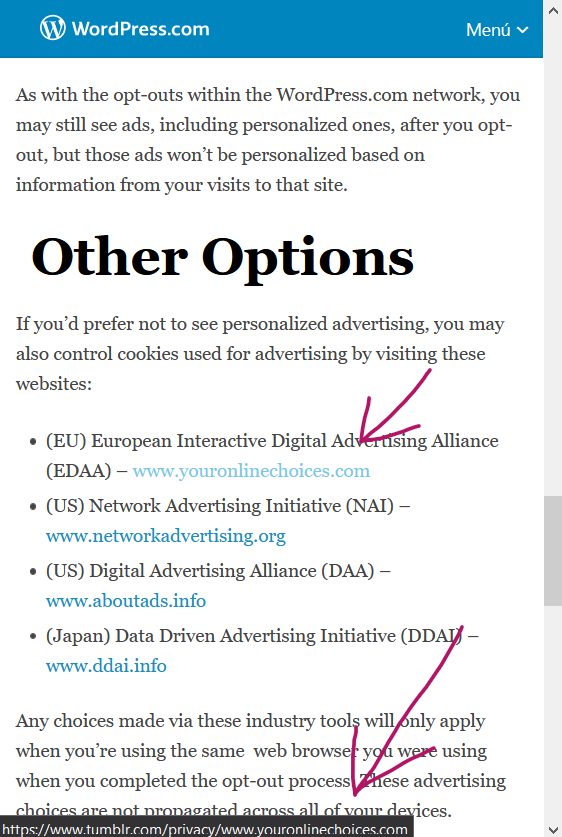 JMJ_Rio2013's tweet photo. Really embarrassing, @wordpressdotcom You copied&amp;pasted Tumblr for https://t.co/gBgOJSSVMo and forgot to fix the link URLs in "Other Options"!!! https://t.co/BUMW6sh2uy
