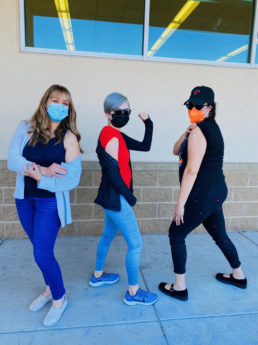 MRuedaRN's tweet photo. Today, we did a thing...@JVarela_AMS @Avega_IES and myself got our #Moderna dose #2. We did it for our ourselves, our family and our community. These #SISDNurses are fully vaccinated π I ππΌwe will feel well π«#sideeffects Hydration is key π¦ #TeamSISD @city_paso #CovidVaccine https://t.co/RfdLwfiKtW