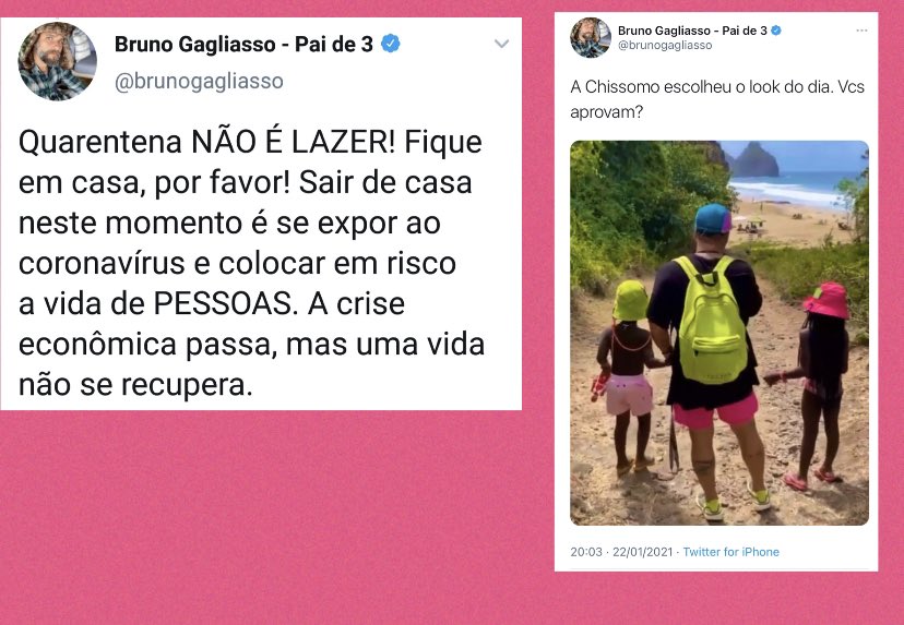 Mais um dos infinitos exemplos: “quarentena pra você, lazer pra mim...”

Já que (x) menin(x) me bloqueou e sei lá o motivo... vai entender ess(x)s afetad(x)s! 

Mas “se é do bem, que mal tem?”