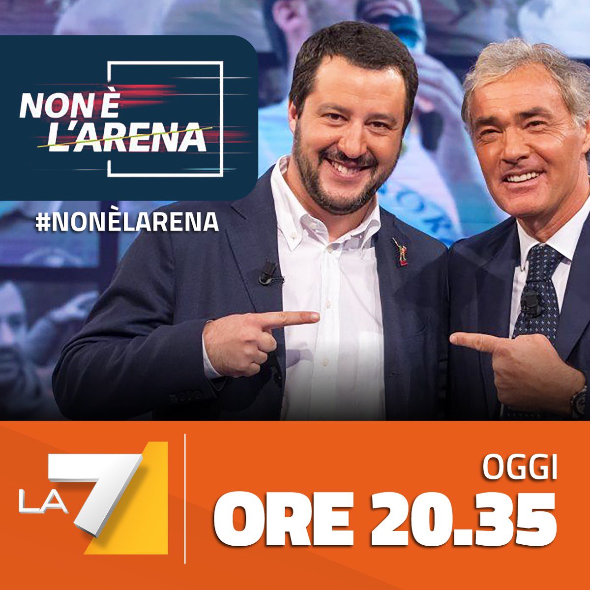 Verso le 20.35 mi collego con Massimo Giletti, a <a href="/nonelarena/">Non è l'Arena</a>, su <a href="/La7tv/">La7</a>. Vi aspetto! #nonelarena