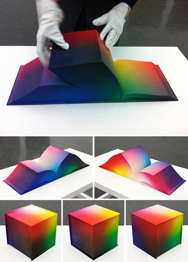 alejandrocsome's tweet photo. Este libro es una obra de Tauba Auerbach. Tiene todo el rango de colores CMYK. Es una buena y grafica forma de mostrar todos los colores que reconoce o puede reconocer el ojo humano.

Ademas, por la cantidad, lo aprovecho para armarlo en forma de cubo. Es un si. https://t.co/puZGyW4ON0