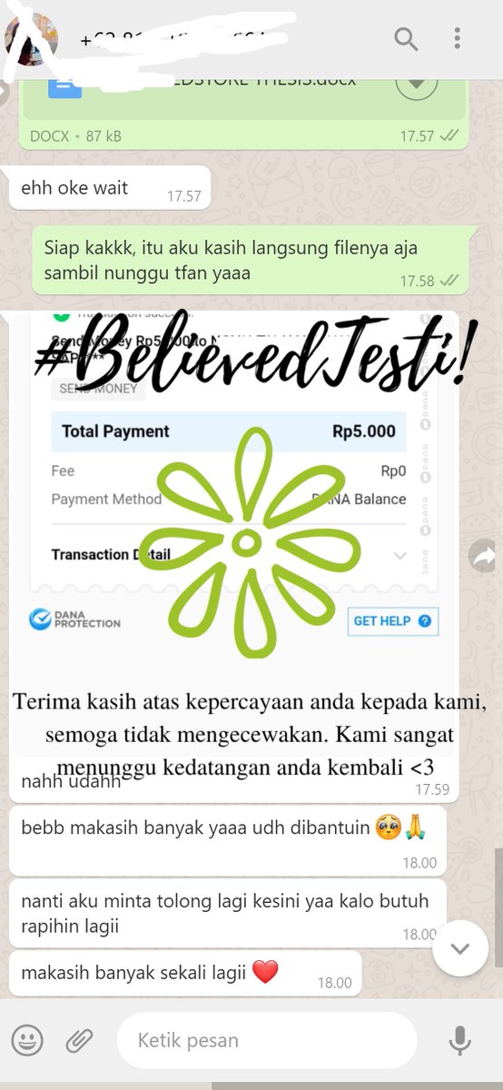 believedstore's tweet photo. #BelievedTesti #BelievedJokiTugas

Jasa merapihkan dokumen (dalam pesanan ini membuat nomor halaman, ukuran dan posisi tabel, dll)

Minggu, 17 Januari 2021. https://t.co/aSs89J8DPX