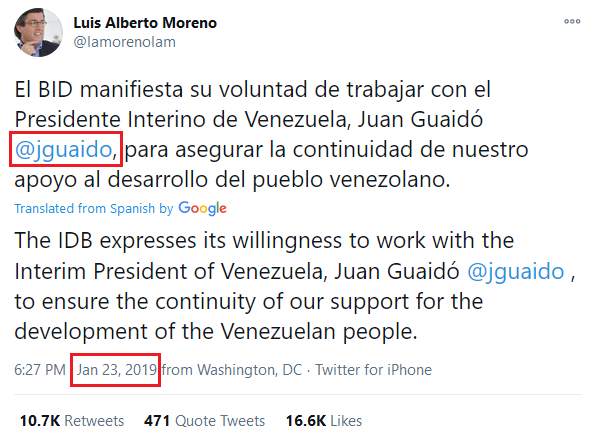 Batch #4 includes WEF board member Luis Alberto Moreno, pres. of the Inter-American Development  #Bank 2005-Sept 2020.On Jan 23, 2019 Moreno recognized Juan Guaidó as  #Venezuela's interim president during a failed  #coup attempt led by US.  #TNC  #LACC: https://www.nature.org/en-us/about-us/where-we-work/latin-america/latin-america-conservation-council/members/